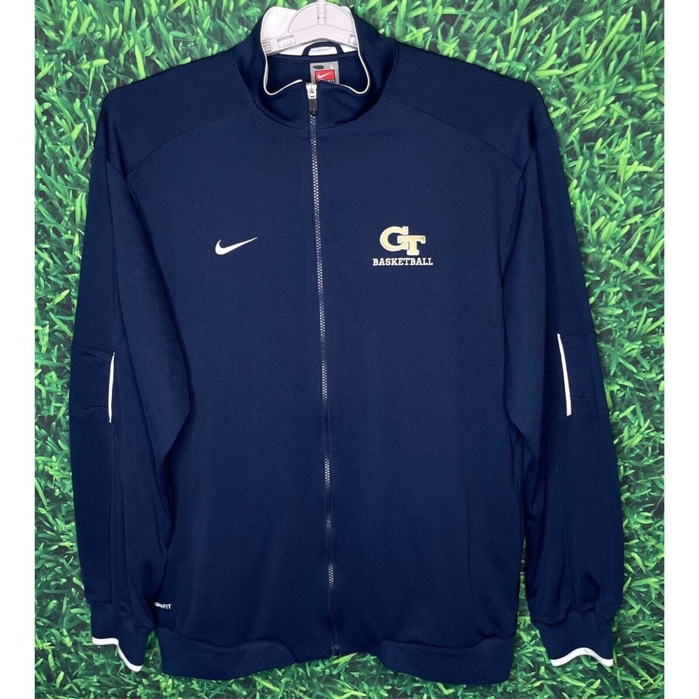 Georgia Tech Yellow Jackets GT Basketball Nike Men’s Large Blue Full Zip Jacket